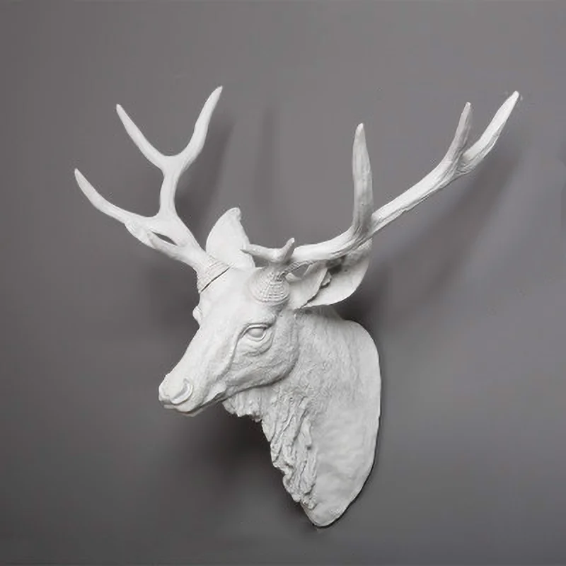 Faux Taxidermy Deer Skull good - Wall Decor - White and Natural - BS0100