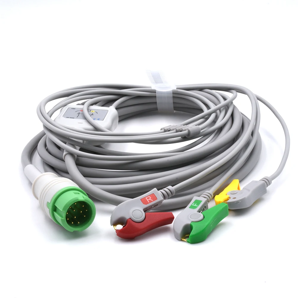 Mindray T5 ECG Monitor Cable with 3 Channel IEC Grabber ECG Electrodes