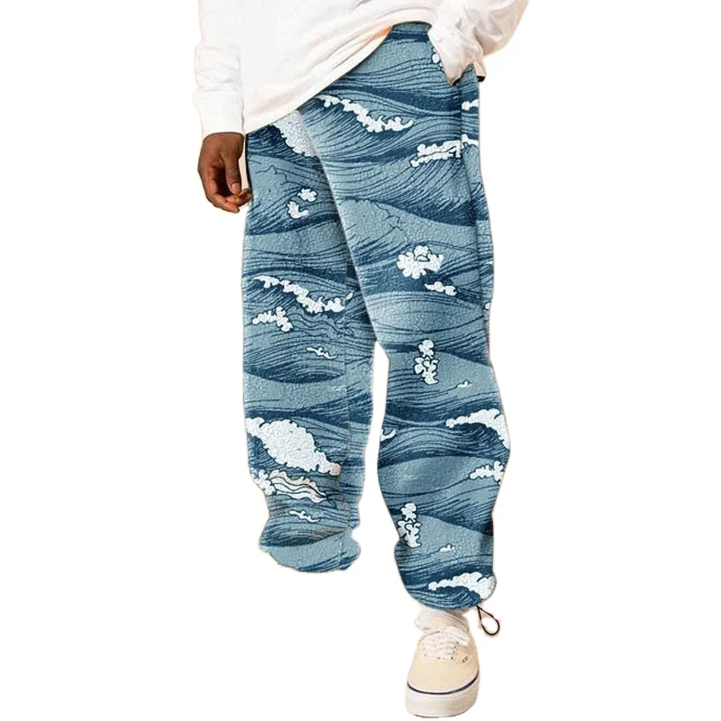 New Men Floral Print Street Style Pants 
