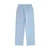 Pantaloni a gamba dritta 010 di colore azzurro