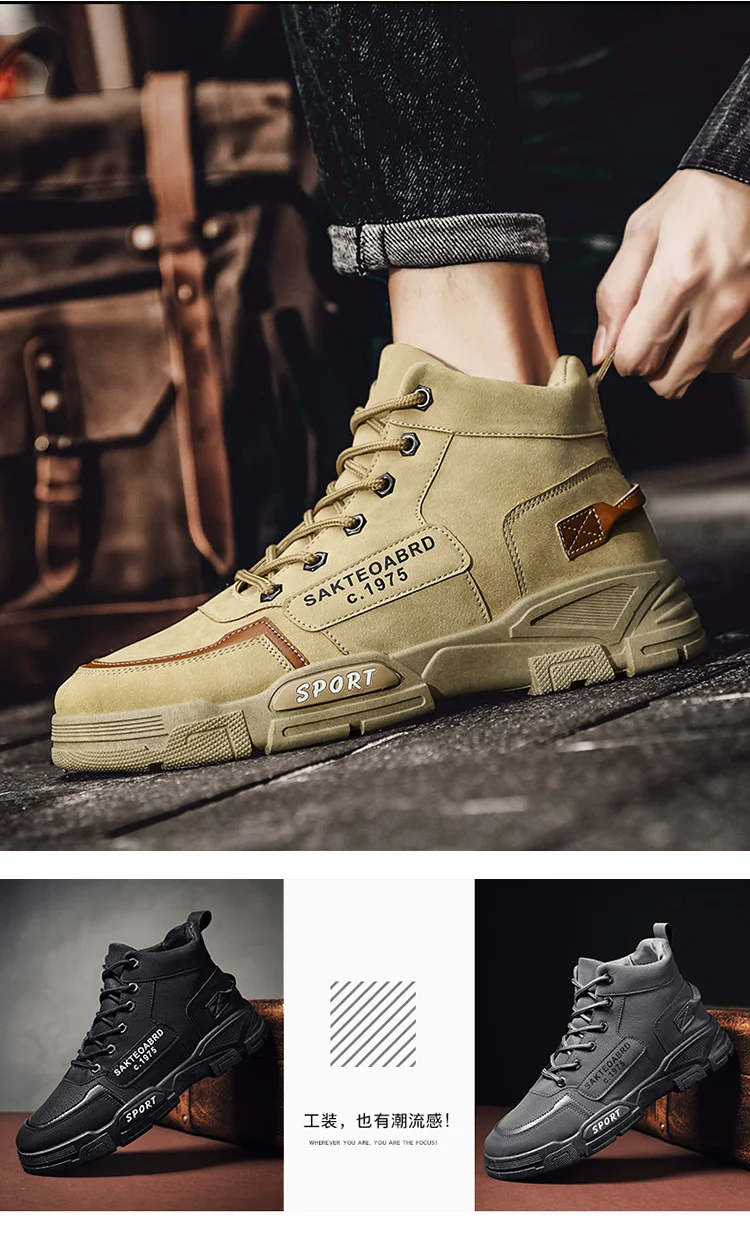 2022 Autumn New Men's Martin Boots Fashion Outdoor High Top Men's Boots