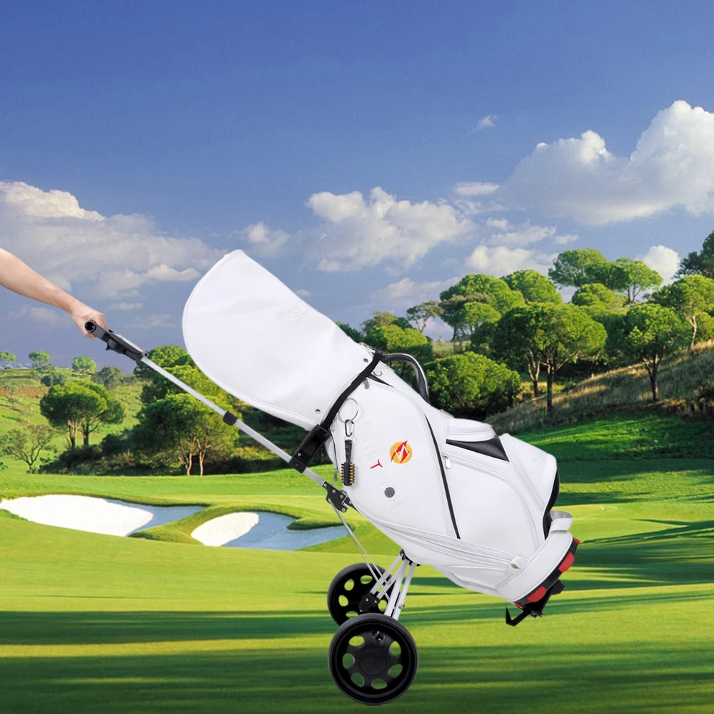 热2轮可折叠高尔夫推车可折叠高尔夫手推车推拉式高尔夫球车