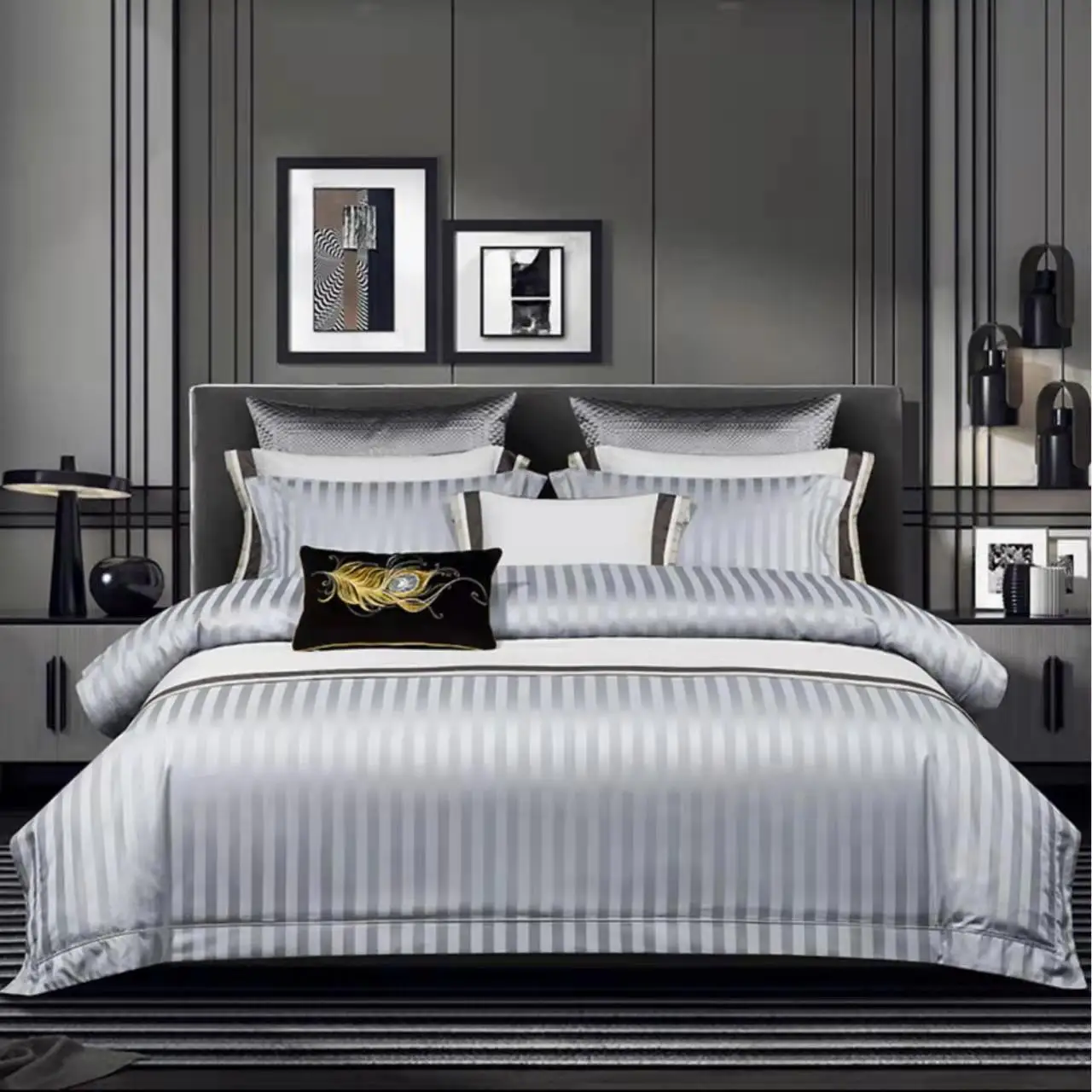 Pretty Pattern 1 Fitted Sheet and Pillowcase Set for King Size Bed Elegant Duvet Covers