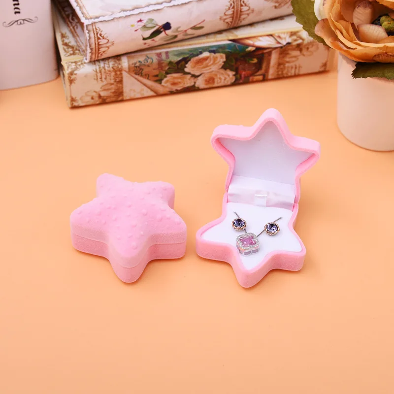 Cute Earring Box Flannel Ring Box Cartoon Jewelry Box Proposal Ornament  Ornament Box Jewelry Storage Box One Pack