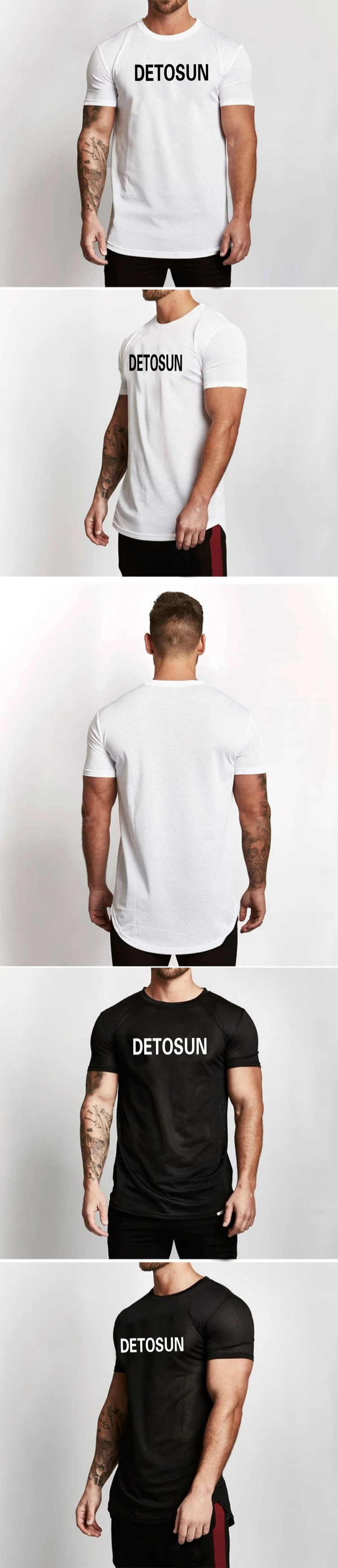 Men Gym T Shirt Custom Logo Plus Size Mens Fitness Shirts Drop Shoulder