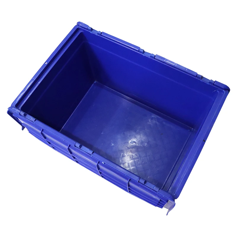 Blue Durable Plastic Crate Transport Logistic Box  Stackable and Nested Plastic Turnover Box With Lid
