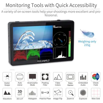 FEELWORLD F6 PLUS V2 6 Inch 3D LUT Touch Screen Camera Monitor IPS FHD1920x1080 Support 4K Dslr Field Monitor detail image
