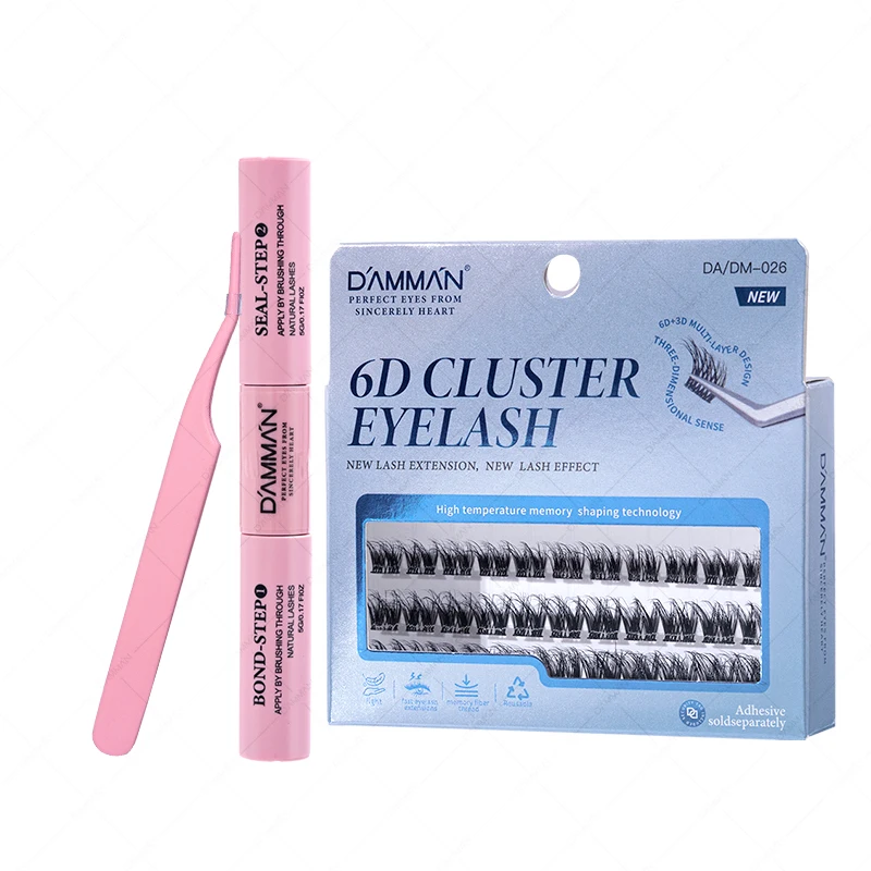 DAMMAN Best Lash Cluster Lash Kit Matte Black Soft DIY Lash Extension Kit for Beginners