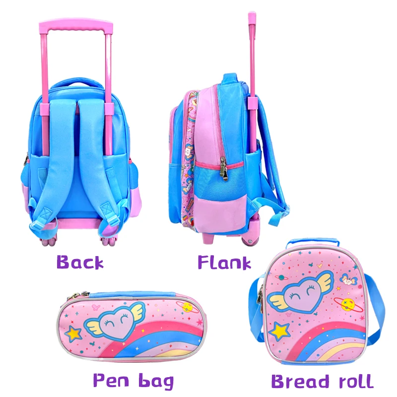 Children's Wheeled Backpack Kids Trolley Bag On Wheels School Trolley Backpack For Boys Rolling Backpack With School Wheels Girl