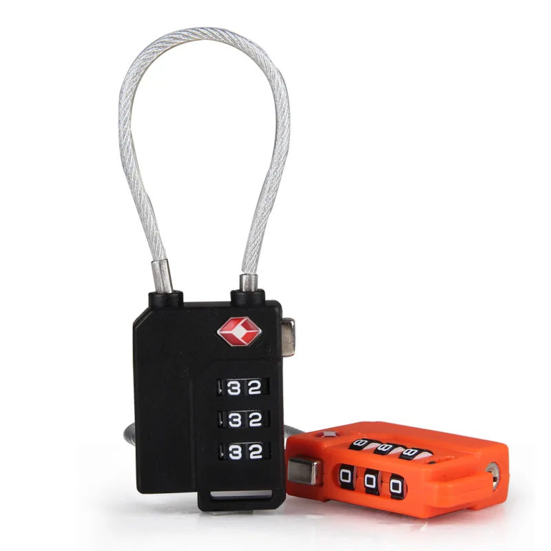 TSA 21100 TSA Cable Wire Password Digital Silver Steel Wire High Grade PC Material Security Luggage Custom Tsa Lock