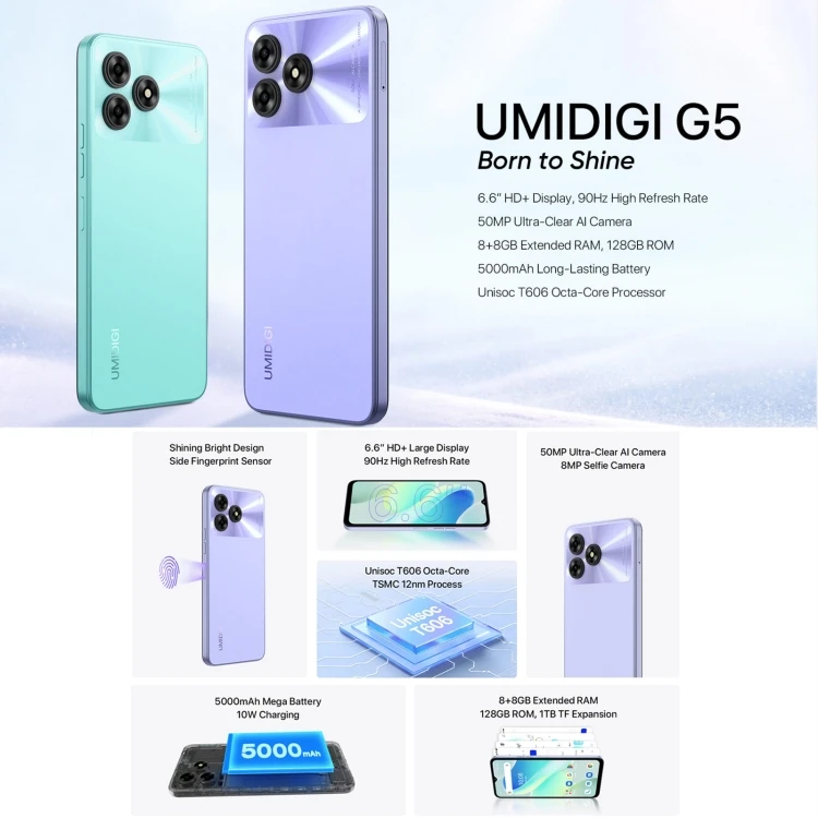 New Arrival UMIDIGI G5 Smart Phone 8+128GB Waterproof Mobile