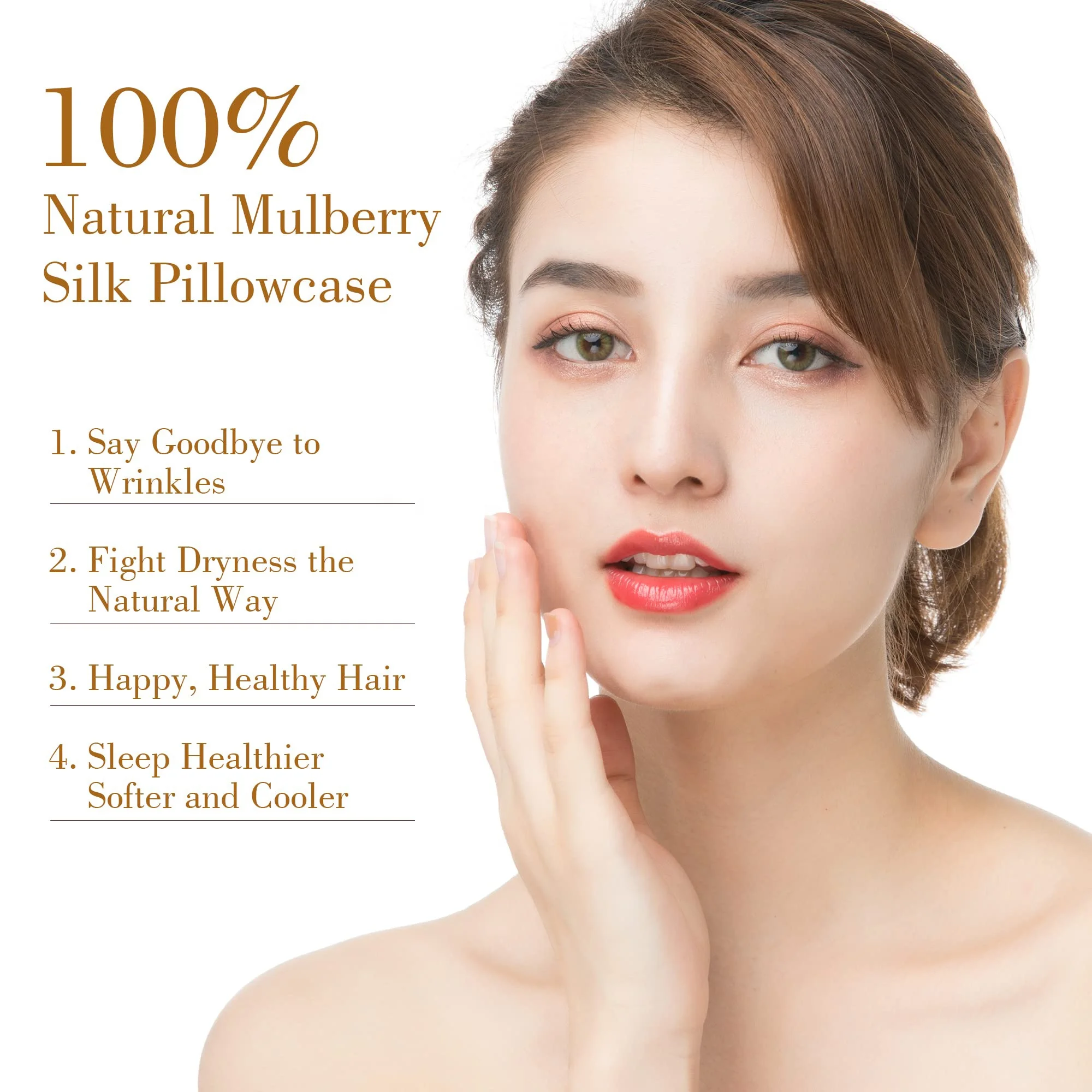 Wholesale Eco-friendly Antibacterial 20"x 26" 22mm 100% Pure Mulberry Silk Pillow Case Set for Sleeping details