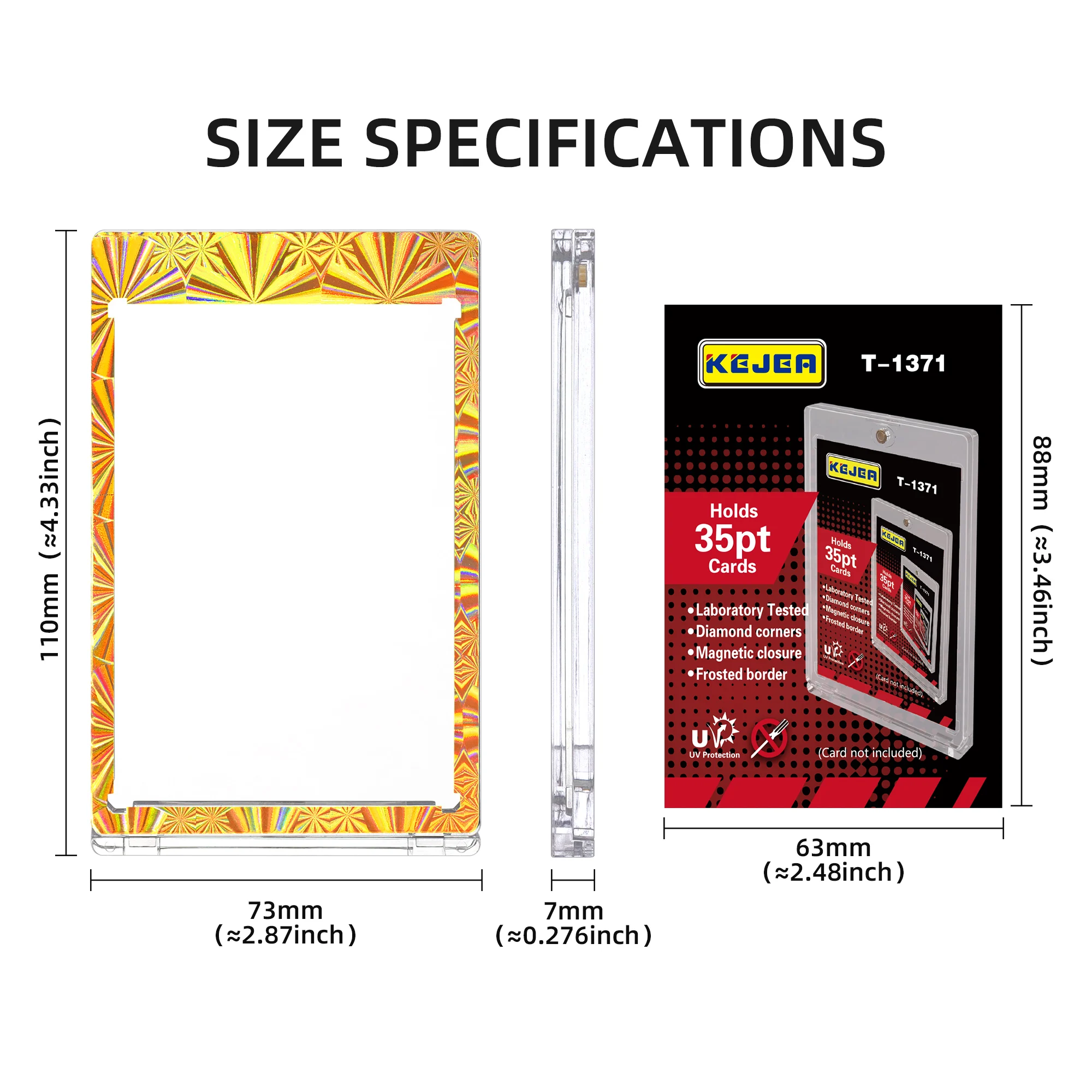 Color Border 35pt Magnetic Card Holder - One Touch Display Case for Trading  Cards, Ideal for Sports & Collectibles
