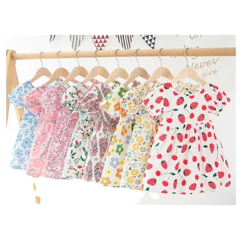 Pure Cotton 1-5 year Children Casual Clothing Spring Summer Princess Daily Dresses For Little Girls