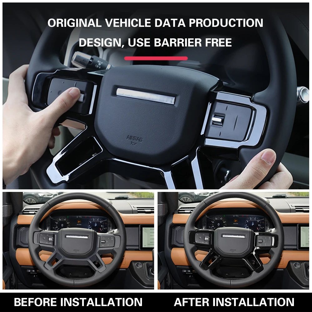 METYOUCAR ABS Auto Stuurwiel Decoratie Frame Cover Trim Voor LR