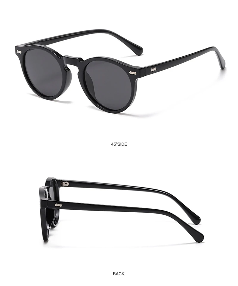 2023 Fashion Artsy Glasses Classic Round Frame Polarized Sunglasses