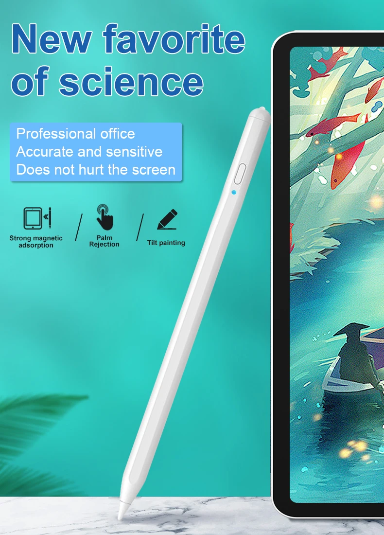 Готовых запасов бесплатный образец Магнитный активный стилус для планшетных ПК для сенсорных экранов ладони отказ от карандаша для стилуса для Apple
