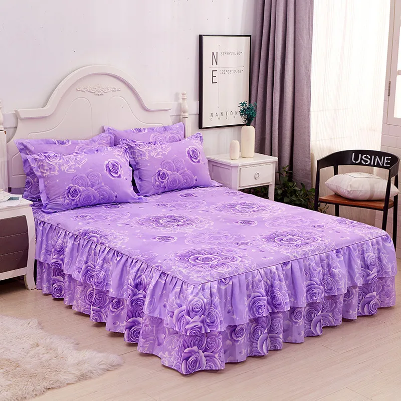 3pcs/set Decor Home Bed Sheets Bed Textile Bedding Flat Sheet Flower