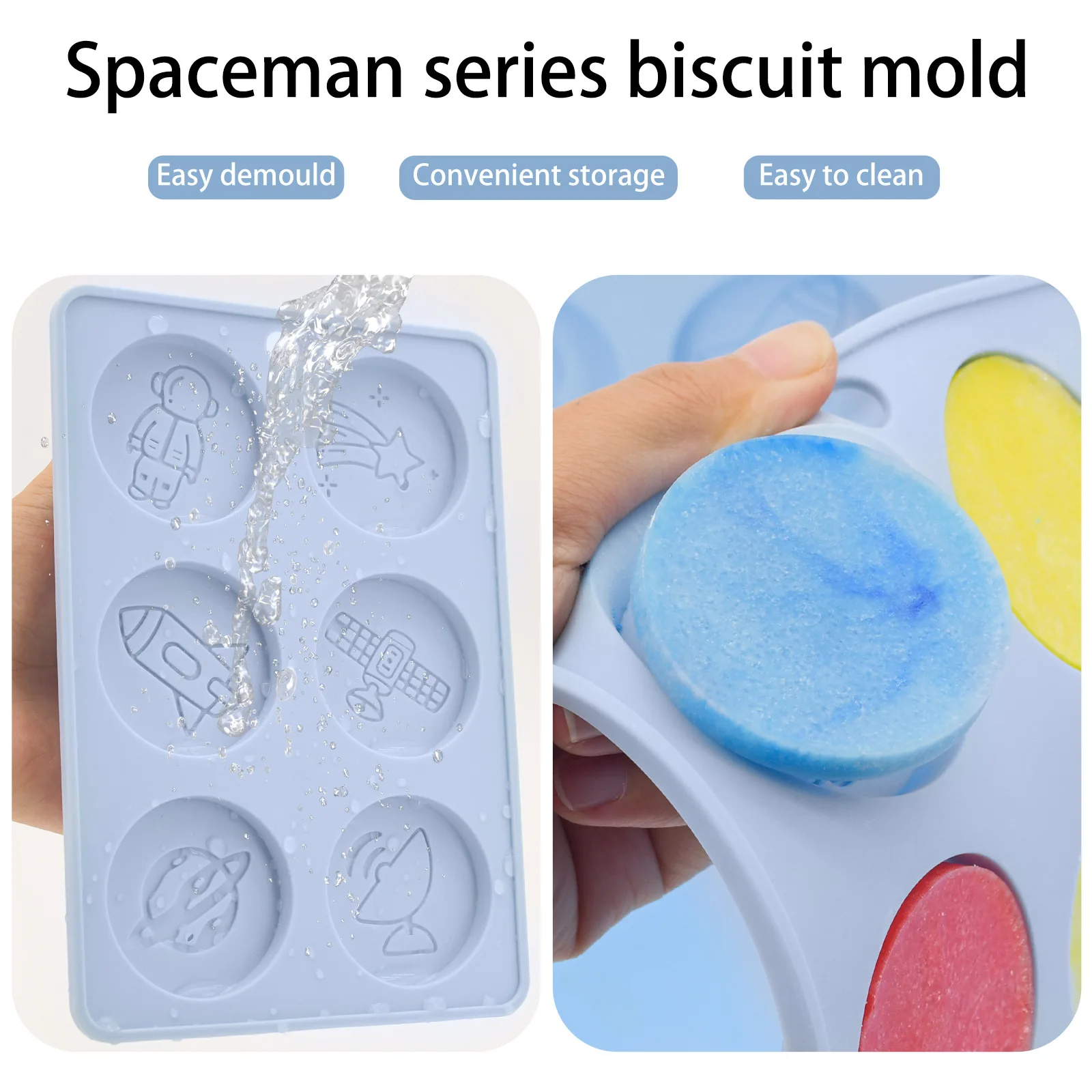 Space Theme Silicone Biscuit Mold Food Grade Platinum Silicone Cake Chocolate Mould, BPA Free DIY Baking Tool for Oven Microwave manufacture