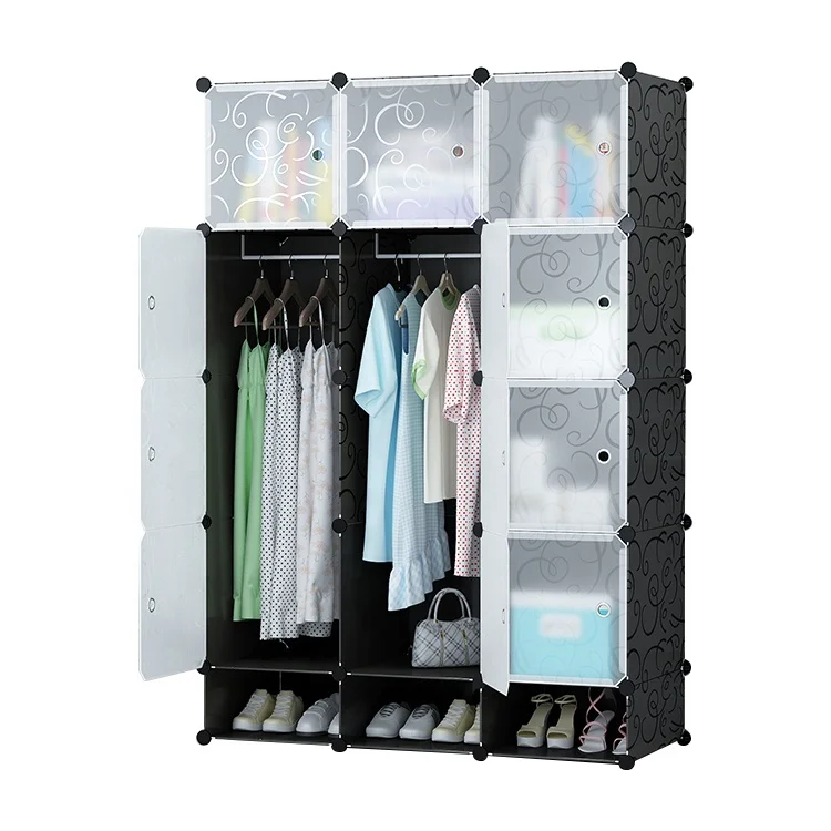 Cheap Modern Plastic Extendable Functional Furniture Dressing Room Closets Organizer Wardrobe