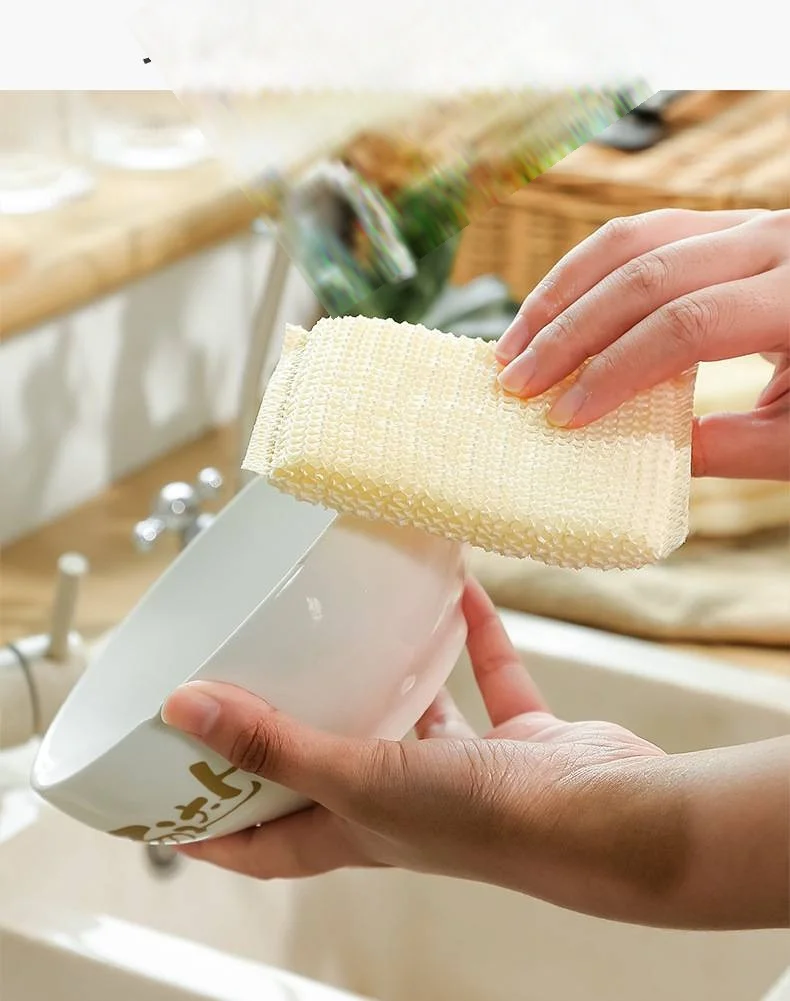 Bamboo and wood fiber dishwashing cloth Dishwashing towel Sponge brush pot dishwashing cloth cleaning brush supplier