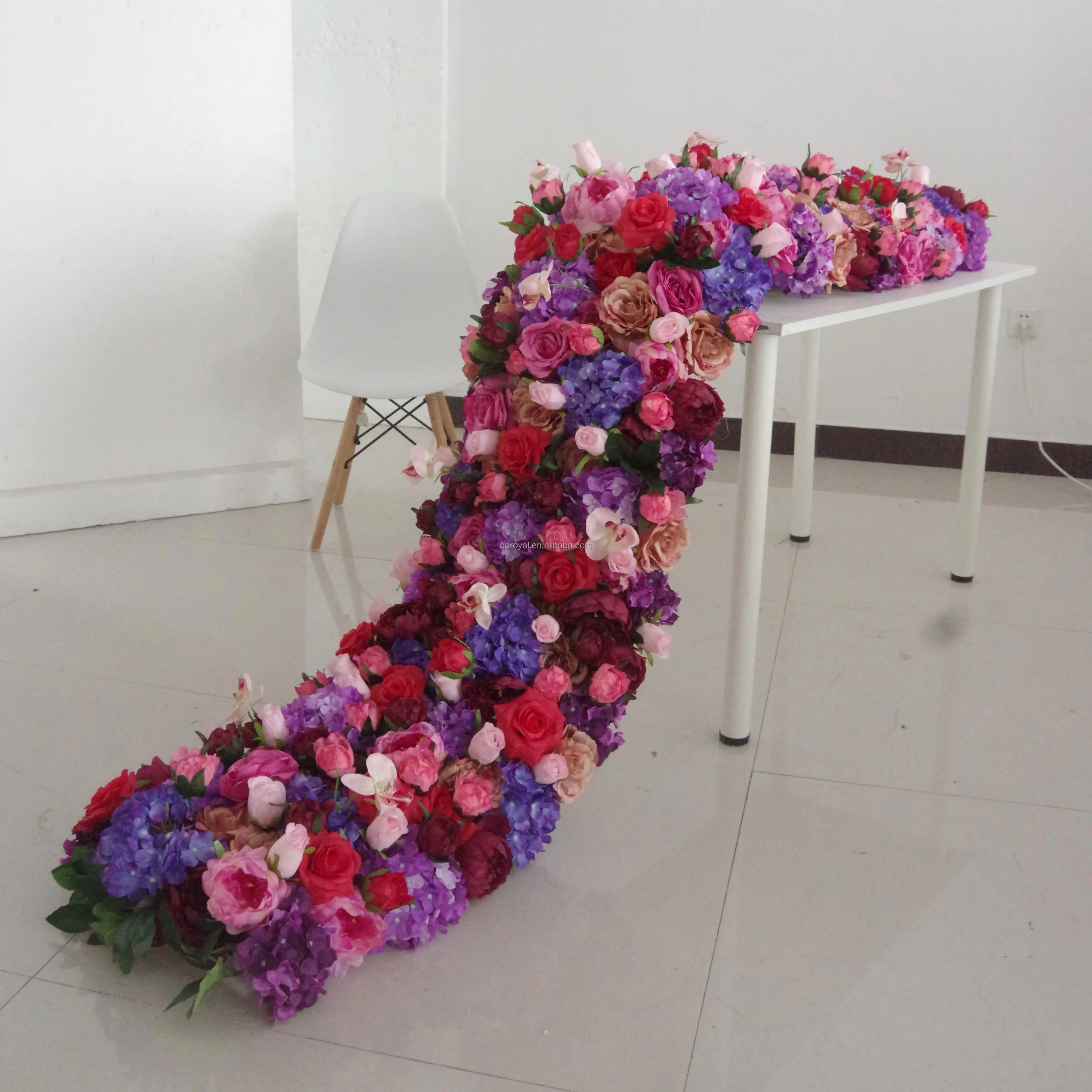 Hot Sale Table Centerpiece Flowers Runner Floral Artificial Flower