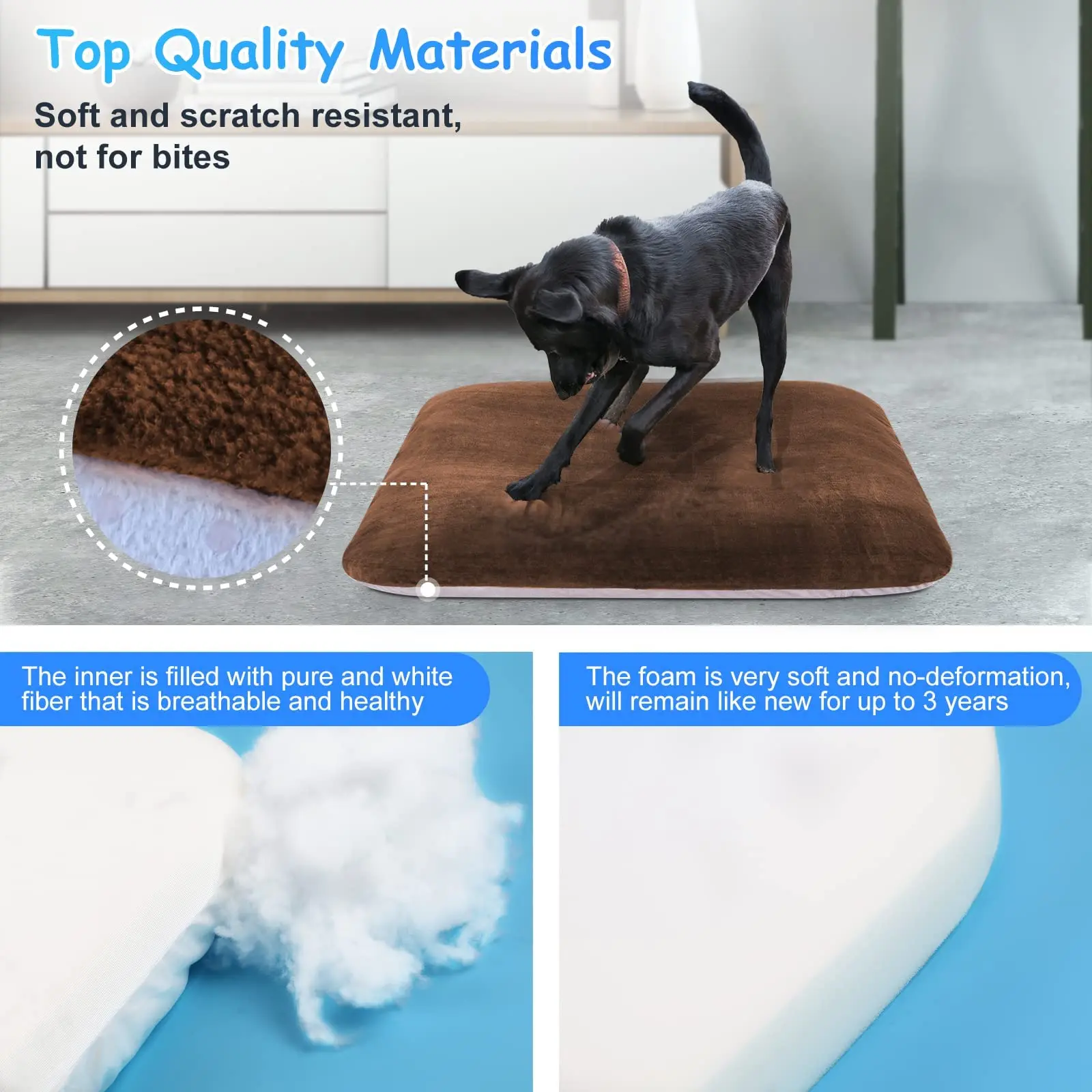 Magic Dog Super Soft Extra Large Dog Bed 47 Inches Jumbo Orthopedic Foam Pet Beds with Anti Slip Bottom