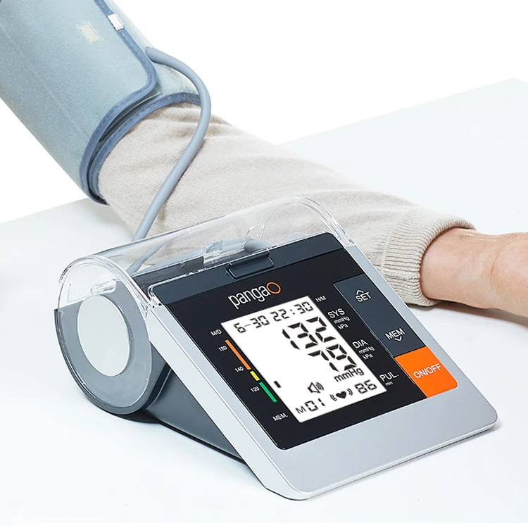 Digital Large Lcd Display Fuzzy Logic Digital Upper Arm Bp Machine Blood Pressure Monitor With Ecg and Voice Function