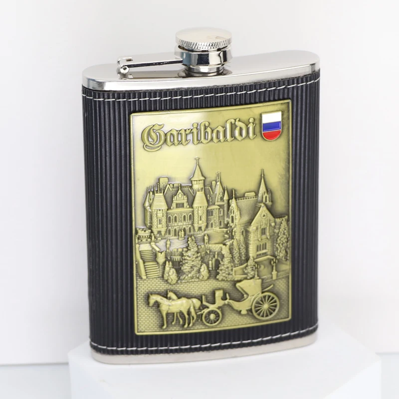 Custom Design Luxury Different Shape Whisky Metal Tourist Souvenir Hip Flask