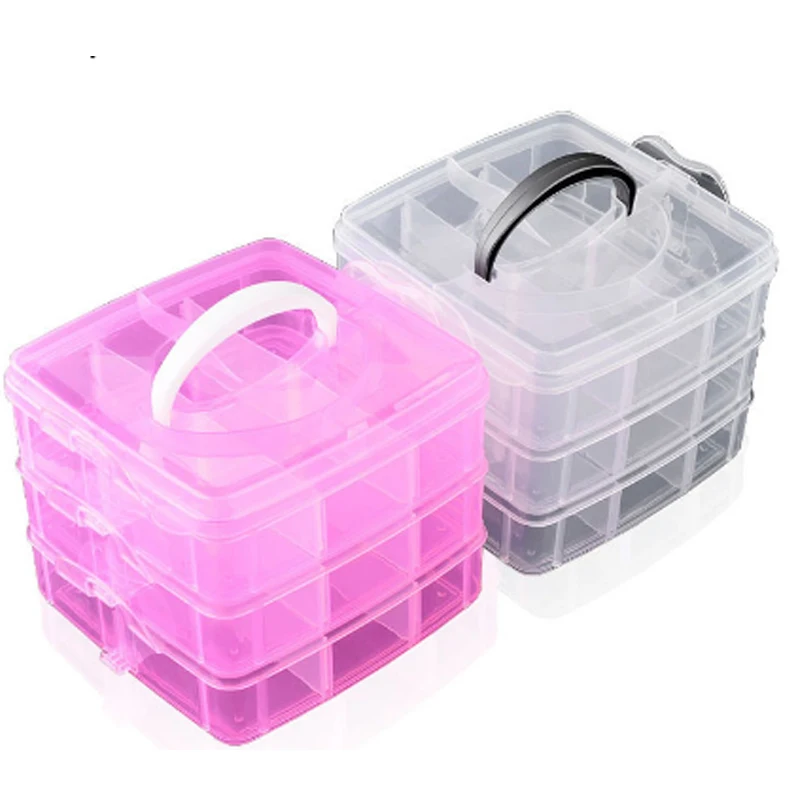 Detachable Clear Plastic Jewelry Bead Storage Box Container Organizer Case Craft 