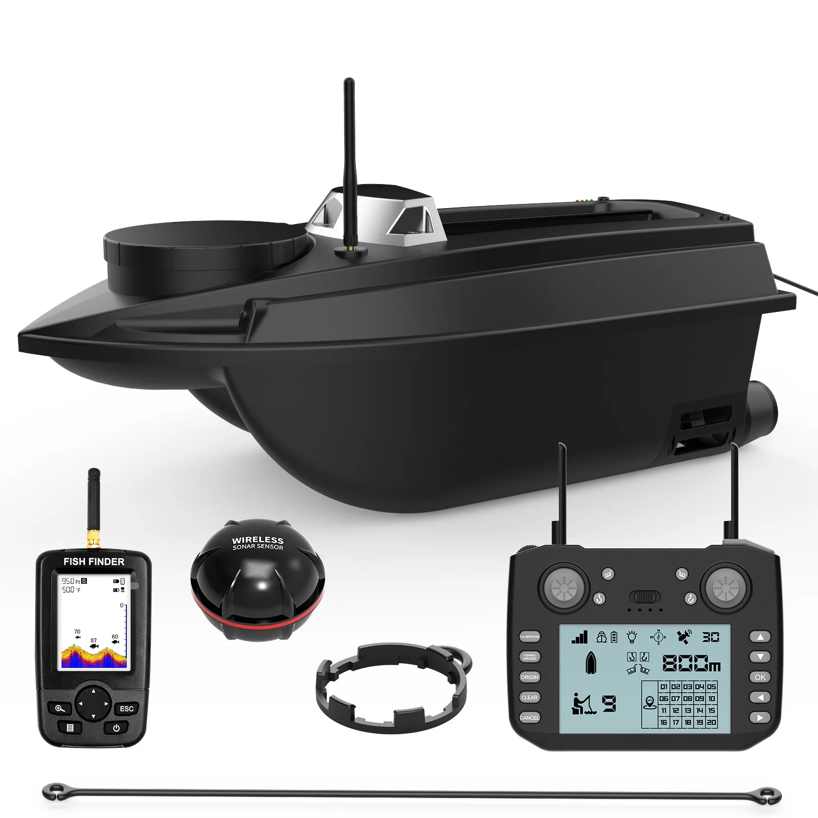 2024 Flytec V030 800M Distance Remote Control Gps Bait Boat With Sonar Fish Finder 180 Gps Positioning Points Carp Fishing Boat