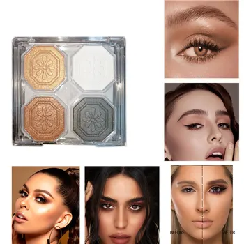 Wholesale 4-color High-color Shimmer Eyeshadow Palette Long-lasting Natural European and American Makeup Vegan Matte Eyeshadow
