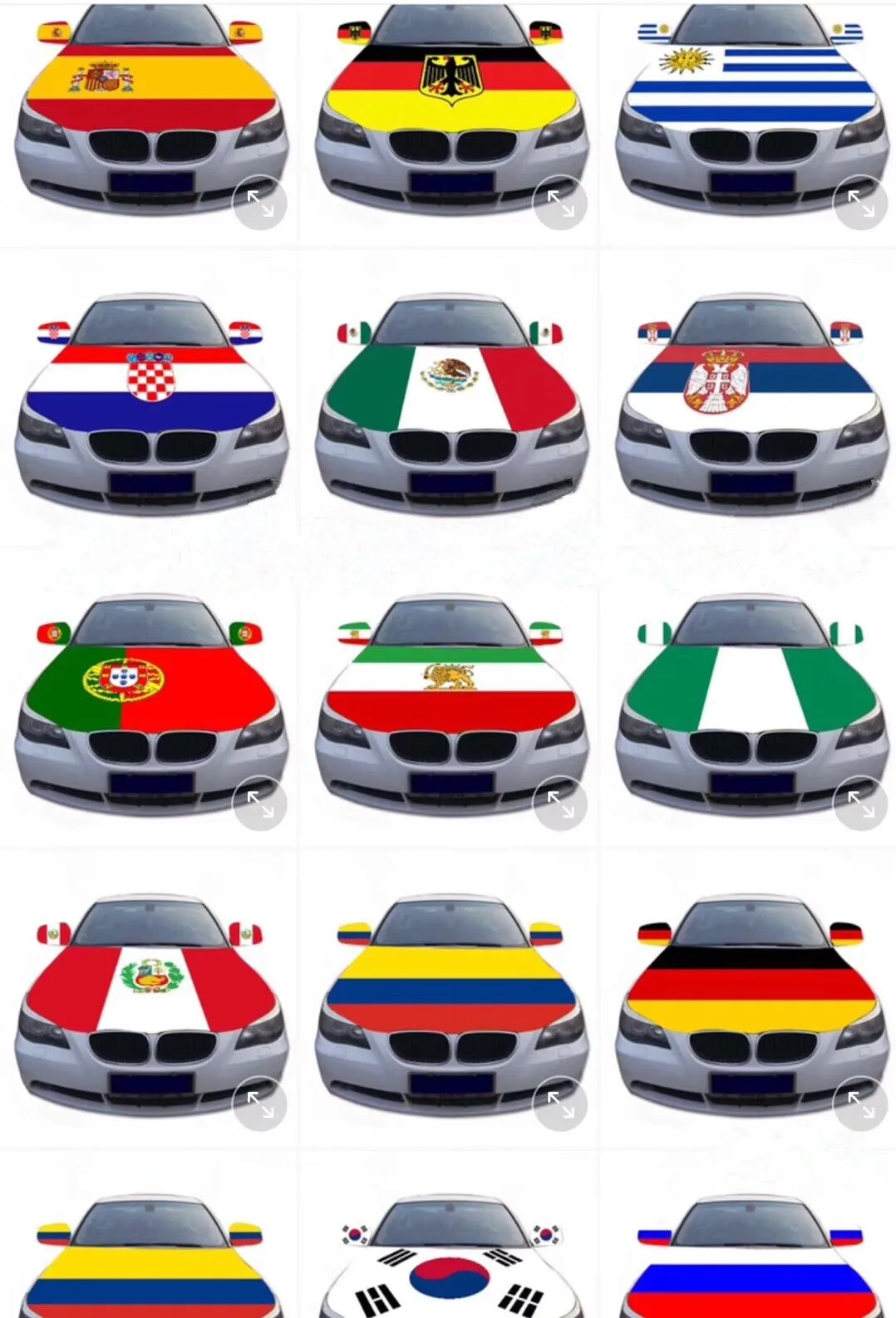 Couverture de capot de voiture élastique personnalisée, Fbric avec document vibrant, drapeau de moteur de camion, degré de décoloration, 3,3 pi x 5 pi