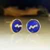 Gold-plated lapis lazuli with diamonds