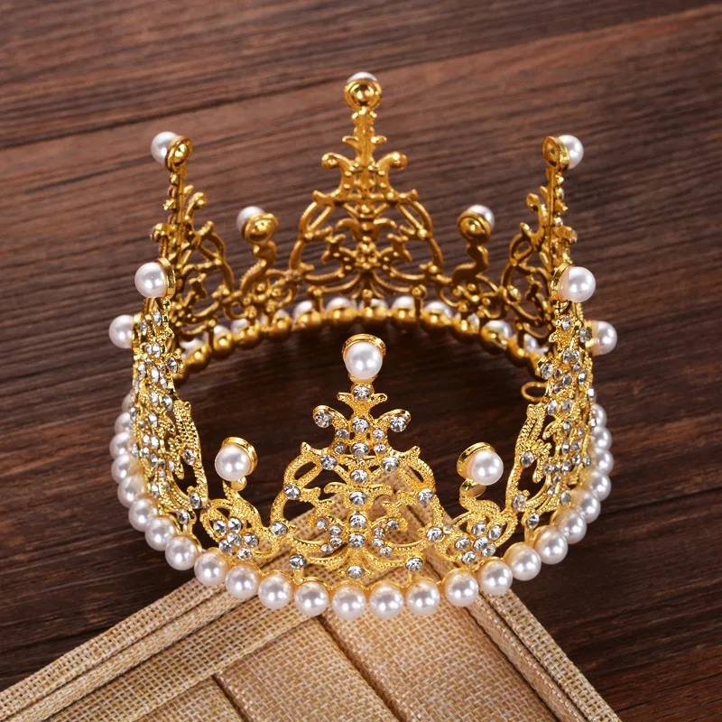 Lurrose 1pièce Couronne Rétro Rhinestones Pour Femme Diadème Luxe Et Élégant Pour Mariage Soirée Anniversaire Et Événements Spéciaux Rouge