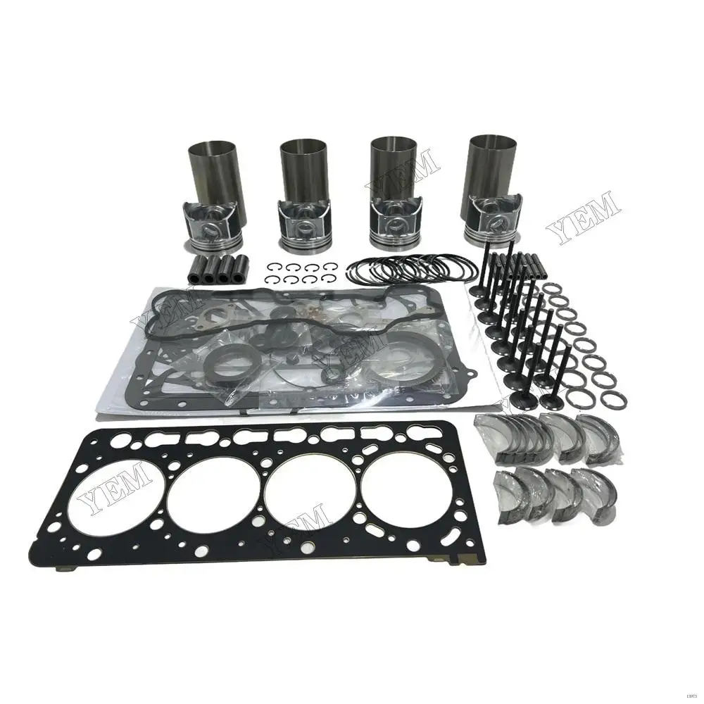 V3300 Overhaul Rebuild Kit 12 Valves Piston Height 91.4mm for Kubota V3300-DI Engine M6800 M8200 M9000 1C011-21110 1C011-21113