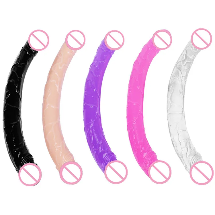 Hot Sale Realistic Double Headed Dildo Sex Toys Soft Long Double Ended Dildo for Lesbian