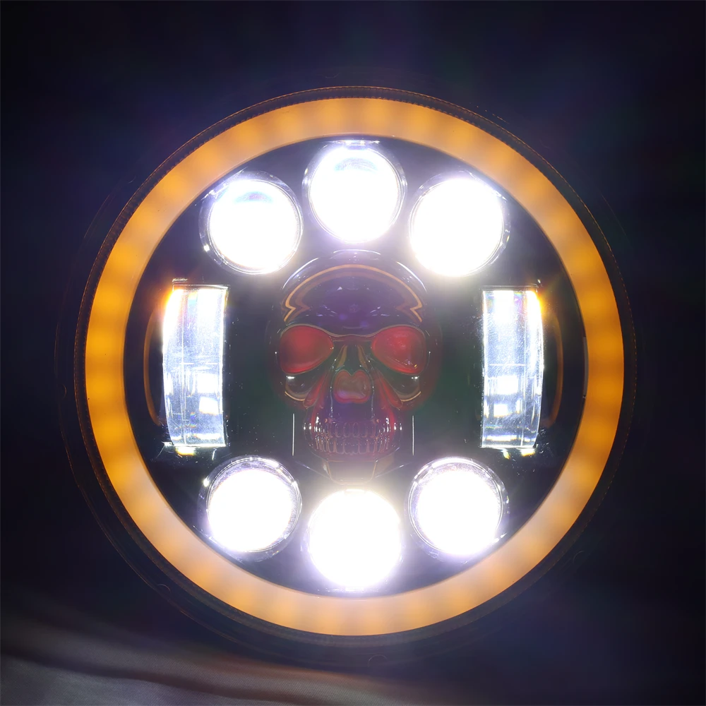 product tiypeor 575 inch led headlight projector halo ring motorcycle highlow beam drl turn signal for dyna softail sportster 883 xl883-11