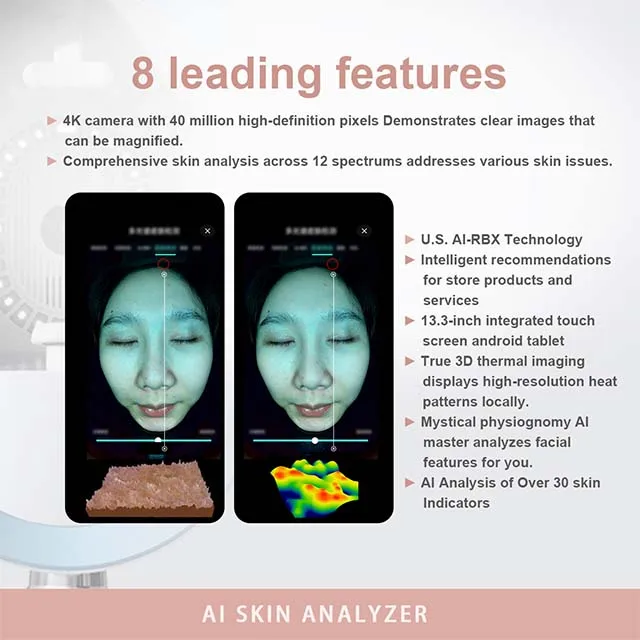 2024 New Mini AI Intelligent Cloud Algorithm Portable 3D Facials  Scanner Professional Skin Analysis Analyzer Machine for Salon
