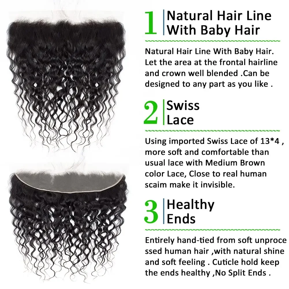 4x4 13x4 Transparent Lace Frontal Lukning Lige Vandbølget Kinky Krøllet Lace Closure 100% Remy Ægte Hår Forplukket_voghion.com