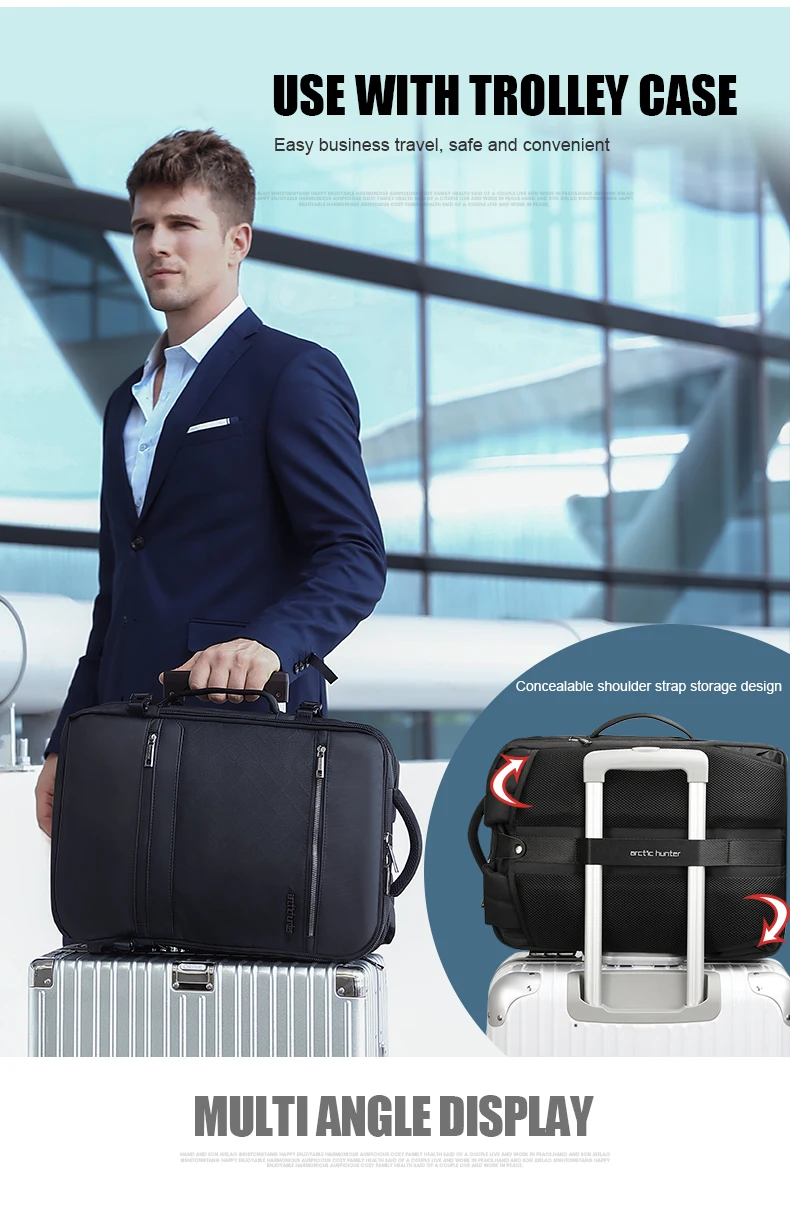 Sac à dos intelligent de voyage pour hommes, bagage d'affaires avec chargeur USB, pour ordinateur portable, pratique pour les voyages,