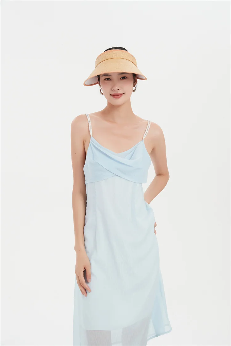 Breathable Good Quality Wide Brim Summer Spf Women Paper Sun Straw Visor Straw Hat Custom Buy