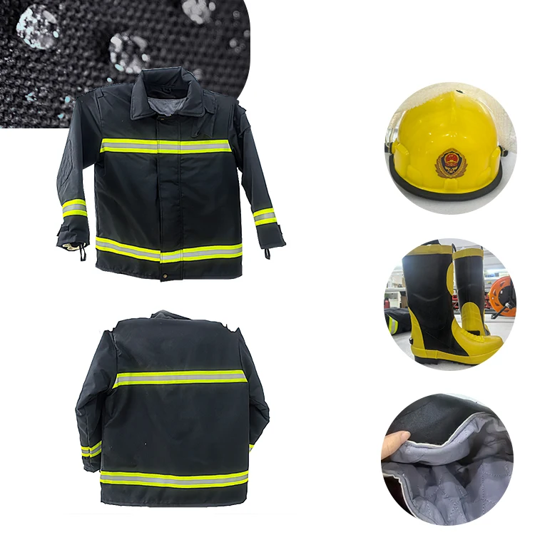 アルミ防火服ヘルメット防火ブーツ消防士装備品一式エンブレム付き新品未使用Lサイズ アルミ防火服ヘルメット防火ブーツ消防士装備品一式エンブレム