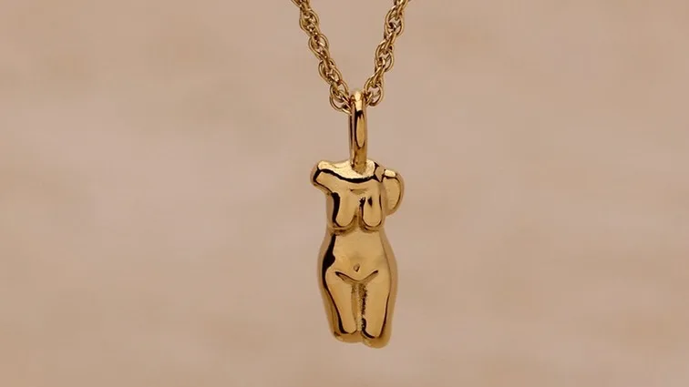 Rhodium Female Body Pendant Necklace main image 1