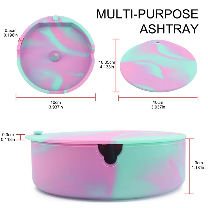product custom logo modern pocket design silicone car cigarette ashtray with free box cover travel gift-1