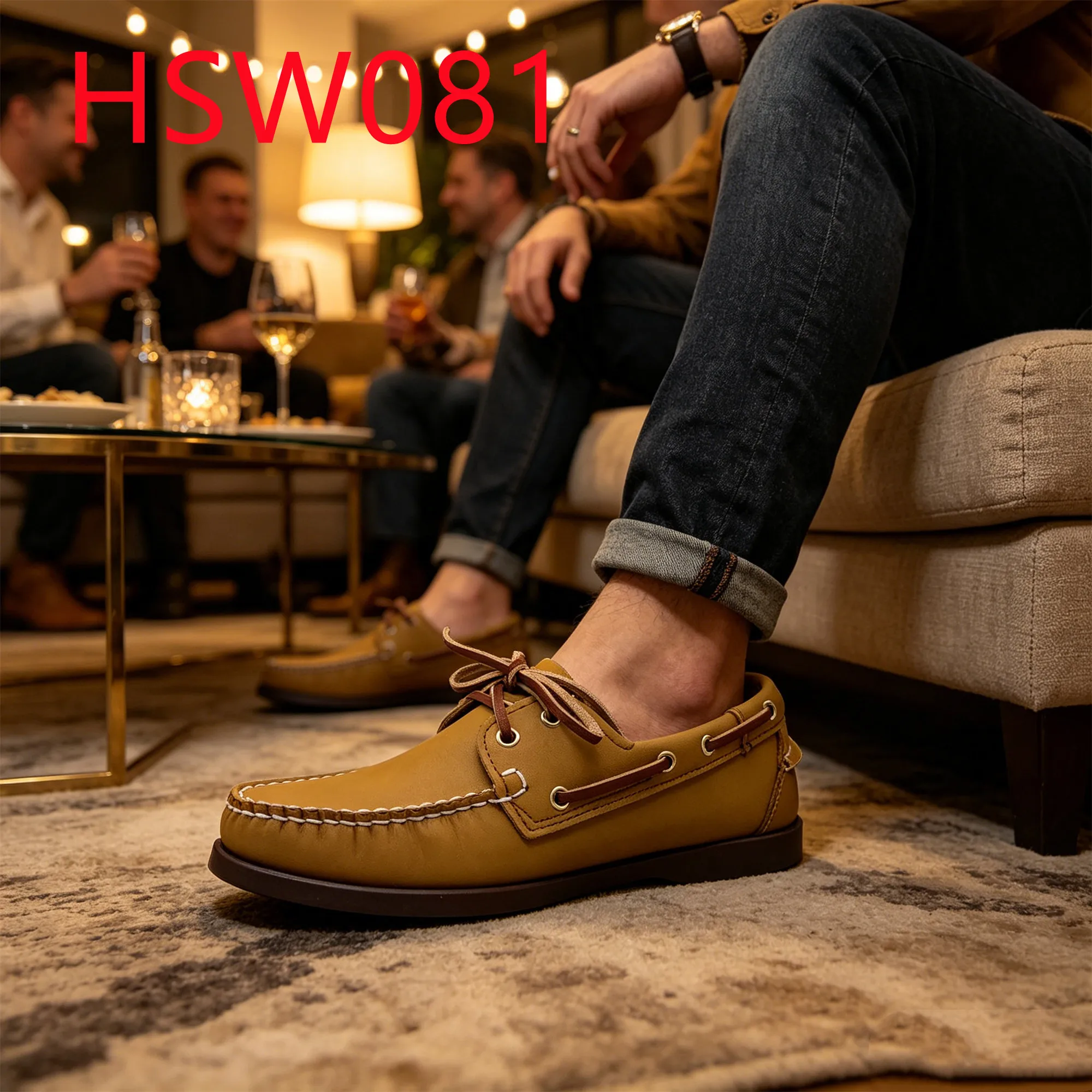 HY,Singapore Popular Anti-skid Rubber Outsole Honey Color Penny Shoes Fit the Foot Fashion Lazy Shoes for Daily Wear HSW081
