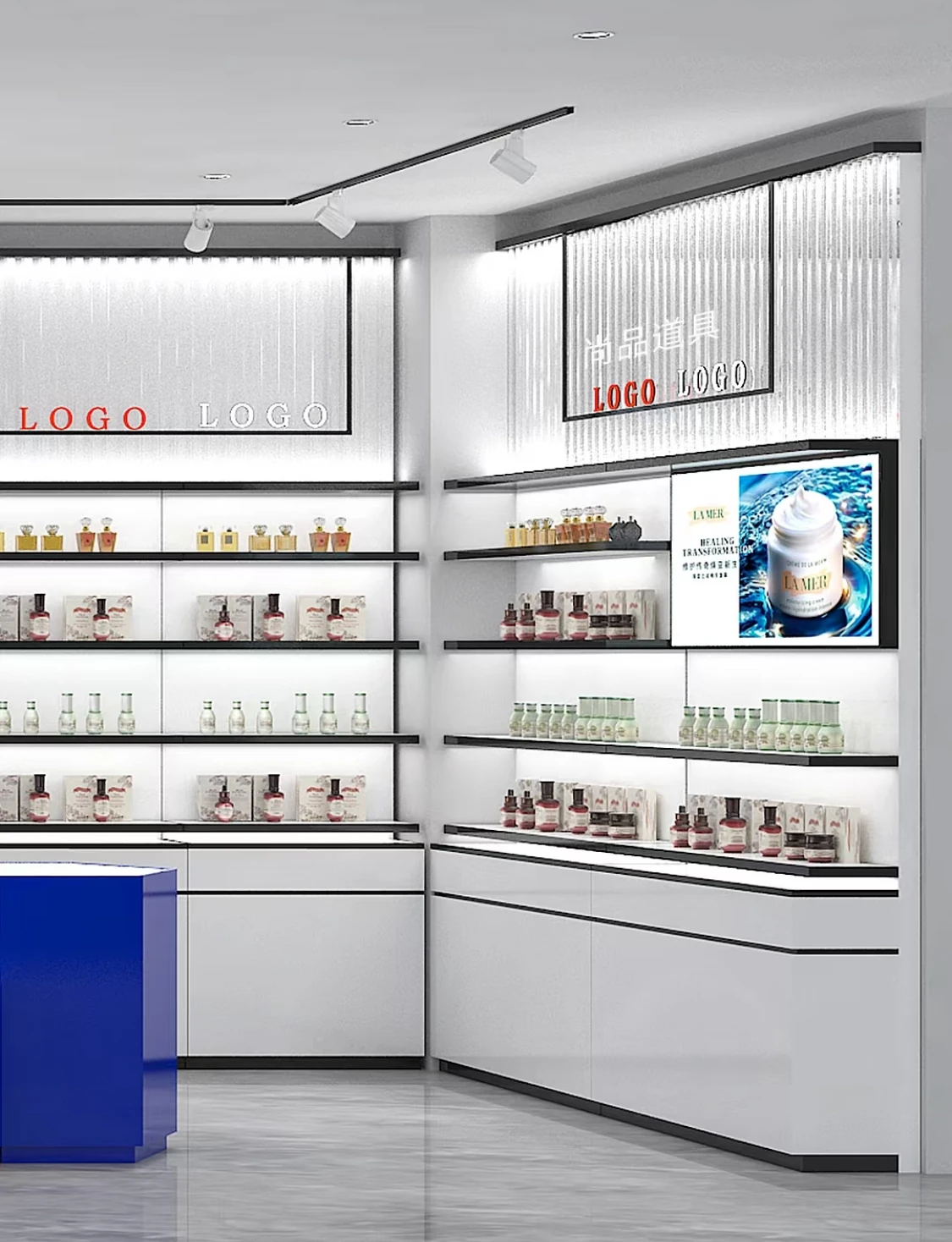 Modern Luxury Cosmetics Shop Interior Design Eco-Friendly Stylish ...