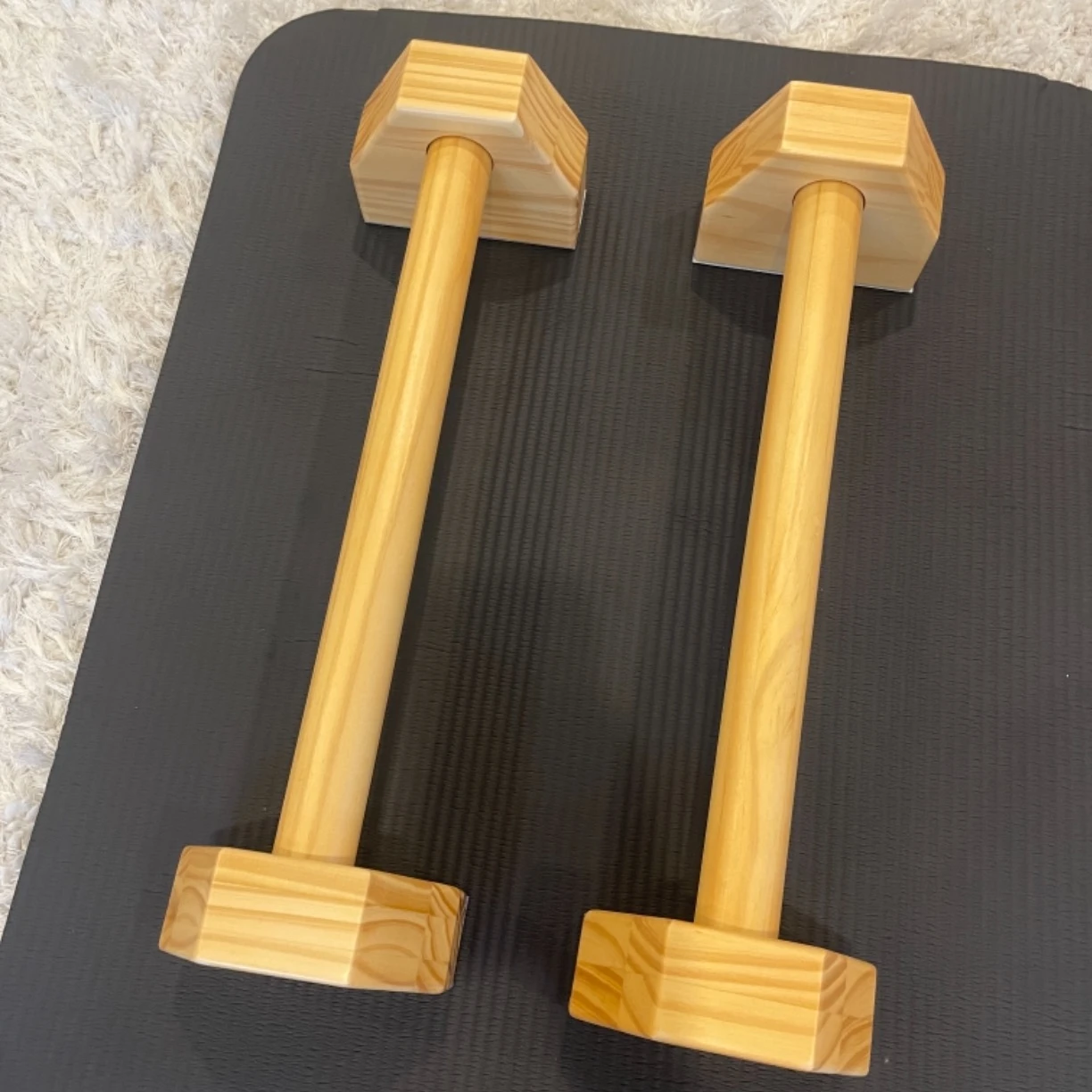Parallel Bars Parallettes Supports Calisthenics Exercises and Upper Body Strength Workouts Pack of 2 Solid Wood Push up Stand