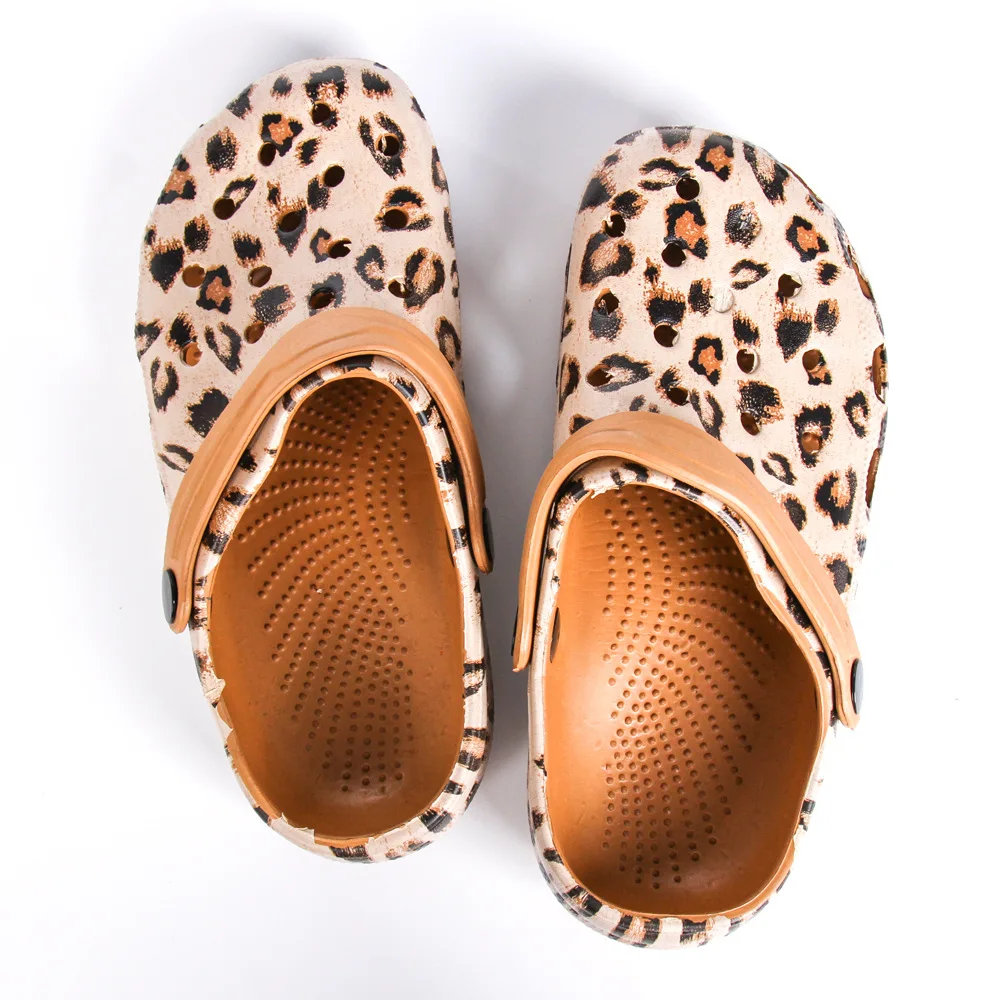 fuzzy leopard print crocs