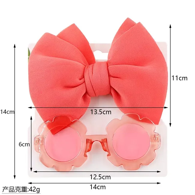 New Children Kids Flower Sunglasses With Headbands Set Kid Sun Glasses